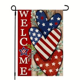 4th Of July Patriotism Linen Double Sided Garden Flag (12''x18''); Home Decor; Anniversary Independence Day Outdoor Decor; Yard Decor; Garden Dec