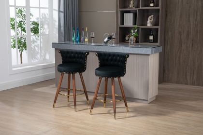 COOLMORE Swivel Bar Stools with Backrest Footrest , with a fixed height of 360 degrees