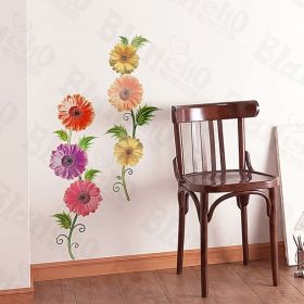 Colorful Flowers - Large Wall Decals Stickers Appliques Home Decor