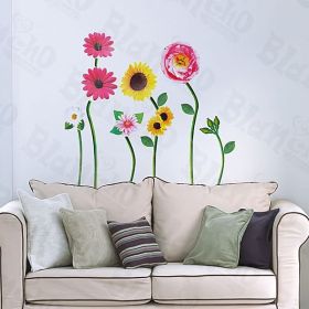 Blooming Flowers - Large Wall Decals Stickers Appliques Home Decor