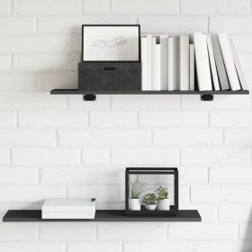 Bookshelf Boards 4 pcs Gray 31.5"x7.9"x0.6" Engineered Wood