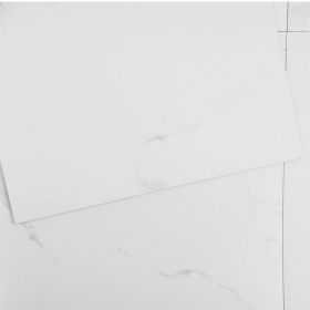 VEVOR Self Adhesive Vinyl Floor Tiles 12 x 12 inch, 50 Tiles 1.5mm Thick Peel & Stick, White Marble Texture DIY Flooring for Kitchen, Dining Room