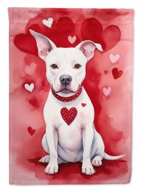 Pit Bull Terrier My Valentine Garden Flag Mailbox Flag Decorative Yard Flag Banner Outside Patio Artwork Yard Flower Beds, Garden Size, Multicolor