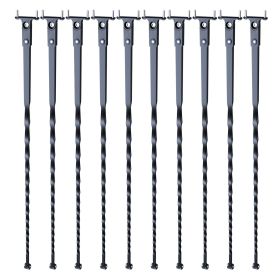 VEVOR Staircase Metal Balusters, 44'' x 1/2" Galvanized Steel Decorative Banister Spindles, 10 Pack Deck Baluster with Hollow Twists