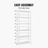 Bamboo Bookshelf 6 Tiers Bamboo Ladder Bookcase Rectangle Storage Rack
