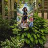 Black and Tan Coonhound Spring Path Garden Flag Mailbox Flag Decorative Yard Flag Banner Outside Patio Artwork Yard Flower Beds, Garden Size