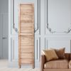 VEVOR Wood Room Divider, 4 Panel Wood Folding Privacy Screen, 66.9 Inches Tall Indoor Louvered Wooden Partition, Portable Decoration Screen