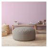 Indoor DINER DOT Light Grey Round Zipper Pouf - Cover Only - 24in dia x 20in tall