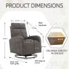 JiaDa Upholstered Swivel Glider.Rocking Chair for Nursery in Dark Grey.Modern Style One Left Bag