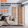 VEVOR Wood Room Divider, 4 Panel Wood Folding Privacy Screen, 66.9 Inches Tall Indoor Louvered Wooden Partition, Portable Decoration Screen