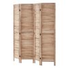 VEVOR Wood Room Divider, 4 Panel Wood Folding Privacy Screen, 66.9 Inches Tall Indoor Louvered Wooden Partition, Portable Decoration Screen