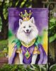 American Eskimo King of Mardi Gras Garden Flag Mailbox Flag Decorative Yard Flag Banner Outside Patio Artwork Yard Flower Beds, Garden Size