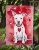 Pit Bull Terrier My Valentine Garden Flag Mailbox Flag Decorative Yard Flag Banner Outside Patio Artwork Yard Flower Beds, Garden Size, Multicolor