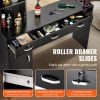 VEVOR Salon Station, Wall Mount Barber Salon Station for Hair Stylist, Beauty Spa Furniture Set, 1 Storage Cabinet