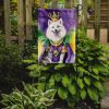 American Eskimo King of Mardi Gras Garden Flag Mailbox Flag Decorative Yard Flag Banner Outside Patio Artwork Yard Flower Beds, Garden Size