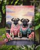 Pug Two Hearts Garden Flag Mailbox Flag Decorative Yard Flag Banner Outside Patio Artwork Yard Flower Beds, Garden Size, Multicolor