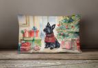 Cozy Christmas Throw Pillow Throw Pillow for Indoor Couch Bed Outdoor Patio Washable, Scottish Terrier 2741,12Hx16W