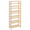 Bamboo Bookshelf 6 Tiers Bamboo Ladder Bookcase Rectangle Storage Rack