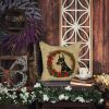 Doberman Pinscher Christmas Flowers Throw Pillow Machine Washable, Indoor Outdoor Decorative Pillow for Couch, Bed or Patio, 14Hx14W