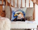 Eagle Throw Pillow Machine Washable, Indoor Outdoor Decorative Pillow for Couch, Bed or Patio, 14Hx14W
