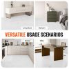 VEVOR Self Adhesive Vinyl Floor Tiles 12 x 12 inch, 50 Tiles 1.5mm Thick Peel & Stick, White Marble Texture DIY Flooring for Kitchen, Dining Room