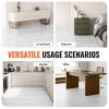 VEVOR Self Adhesive Vinyl Floor Tiles 390 x 23.6 inch, 1.5mm Thick Peel & Stick, Light Gray Wood Grain DIY Flooring for Kitchen, Dining Room