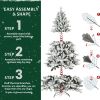 5FT PE&PVC Flocked Artificial Christmas Tree ,With 768 branch tips and metal stand