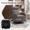 JiaDa Upholstered Swivel Glider.Rocking Chair for Nursery in Dark Grey.Modern Style One Left Bag