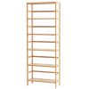 Bamboo Bookshelf 6 Tiers Bamboo Ladder Bookcase Rectangle Storage Rack