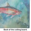 NEW Salmon Glass Cutting Board Decorative Tempered Glass Kitchen Cutting and Serving Board Large Size Chopping Board