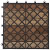 Decking Tiles 30 pcs Gray Wash 11.8"x11.8" Solid Acacia Wood