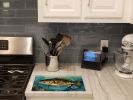 NEW Smallmouth Bass Glass Cutting Board Decorative Tempered Glass Kitchen Cutting and Serving Board Large Size Chopping Board