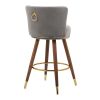 COOLMORE Counter Height Bar Stools Set of 2 for Kitchen Counter Solid Wood Legs with a fixed height of 360 degrees