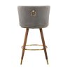 COOLMORE Counter Height Bar Stools Set of 2 for Kitchen Counter Solid Wood Legs with a fixed height of 360 degrees