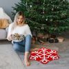 Winter Christmas Snowflake Bathroom Rug Snowflake Bath Mat Non Slip Washable Rugs Welcome Decorative Red Snowflake Doormat for Home Kitchen Xmas Decor