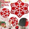 Winter Christmas Snowflake Bathroom Rug Snowflake Bath Mat Non Slip Washable Rugs Welcome Decorative Red Snowflake Doormat for Home Kitchen Xmas Decor