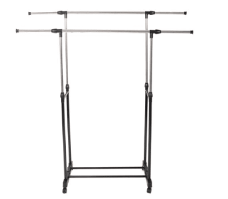 Black Sole Pole Double Pole Up, Down, Left, Right Telescopic Belt Shoe Rack Drying Rack