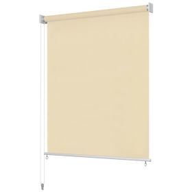 Outdoor Roller Blind 157.5"x90.6" Cream (Color: Cream)
