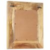 Hand-Carved Mirror 19.7"x19.7"x1" Solid Mango Wood
